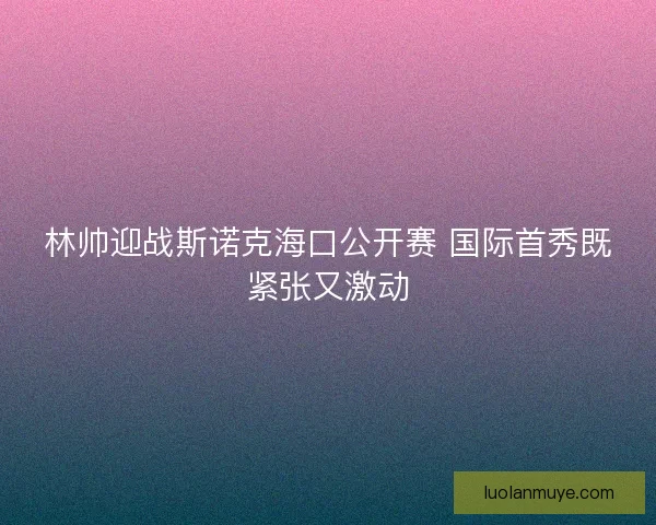 林帅迎战斯诺克海口公开赛 国际首秀既紧张又激动