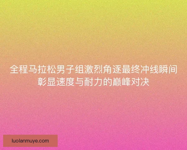 全程马拉松男子组激烈角逐最终冲线瞬间彰显速度与耐力的巅峰对决